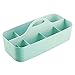 mDesign Plastic Divided Art and Craft Storage Organizer Caddy Tote Bin with Handle for Home Office and Living Room - Holds Pencils, Crayons, Sewing Supplies - Lumiere Collection, Mint Green
