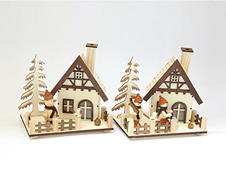 Rudolphs Schatzkiste Räucherhaus Winterspaß 2-Fach Sortiert 15×10×15cm Räucherfigur 1Pro Kauf