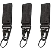 Tactical Nylon Webbing Buckle Carabiner Molle Belt Clip Key Buckle,Suitable for Outdoor Sports(Black3pcs)
