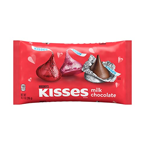 HERSHEY’S KISSES MILK CHOCOLATE, VALENTINE’S CANDY BAG, 10.1 OZ