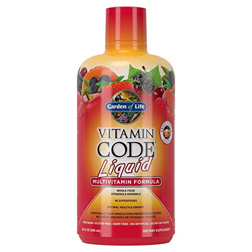 GARDEN OF LIFE MULTIVITAMIN – VITAMIN CODE LIQUID RAW WHOLE FOOD VITAMIN, VEGETARIAN SUPPLEMENT, NO PRESERVATIVES, FRUIT PUNCH, 30 FL OZ