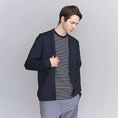 Amazon ビューティ ユース ユナイテッドアローズ メンズ Beauty Youth By ウォッシャブル ノーボタン カーディガン Navy L カーディガン 通販