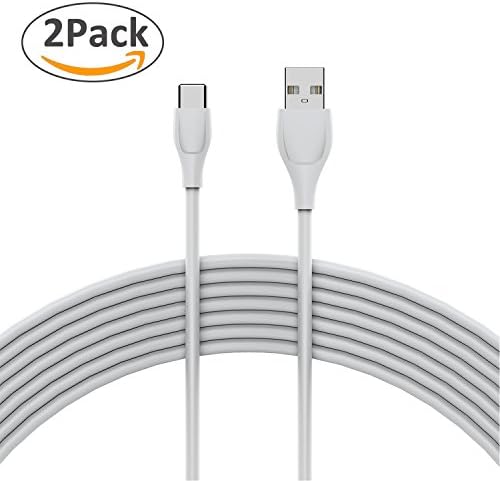 Portable USB C Cable 1ft Fast Charger USB C to USB A Power Cord Easy to Carry for Samsung Galaxy S8 S8 Plus Note 8, LG V30 V20 G6 G5, HTC U11/10, Nexus 6P 5X,Google Pixel, Xiaomi 5 (White, 2pack)