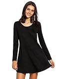 ROMWE Women's Long Sleeve T-Shirt Dress Casual Loose Tunic Tops