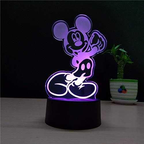 3D Led Night Light,3D Illusion Lamp Cute Mickey Mouse Three Pattern and 7 Color Change Decor Lamp - Perfect Gifts for Kids