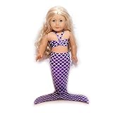 Pretty Purple Shimmering Princess of the Sea Mermaid Outfit for American Girl Dolls
