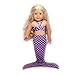 Pretty Purple Shimmering Princess of the Sea Mermaid Outfit for American Girl Dolls
