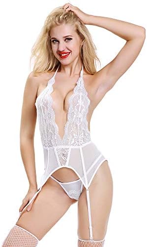 NewlyBlouW Womens Lingerie, Solid Lace Camisole Top G-String Underwear Babydoll Sleeveless Nightwear