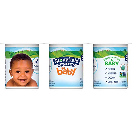 Stonyfield Organic YoBaby Stage 1 Baby Yogurt Cups, Pear & Peach, 6 Ct