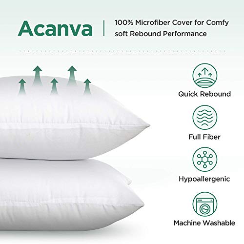 Acanva Square Premium Throw Pillow Inserts with Microfiber Filled