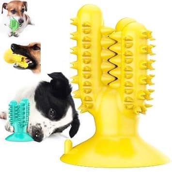 Amazon ペット用歯ブラシ 犬用歯磨きおもちゃ 犬歯磨きおもちゃ 犬玩具 噛み玩具 ペット歯磨き ペットおもちゃ 天然ゴム製 口腔ケア デンタルケア 歯周病 口臭予防 ハンドル付きタイプ 黄 Genrics 歯ブラシ 通販