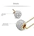 Jstyle Stainless Steel Cubic Zirconia Necklace for Women Ball Stud Earrings Jewelry Set Elegant Gold-Tone