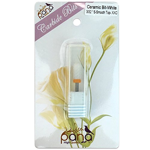 Pana (Grit: XXC - 2X-COARSE) Professional USA Ceramic White Smooth Top Small Barrel Bit Nail Drill 3/32" Shank Size