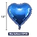 24 pcs blue Heart Shape Foil Mylar Balloons for birthday party decorations, Wedding decorations, engagement party , celebration , holiday , show, party activities.（size:18