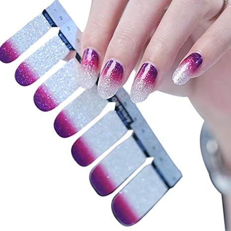 Amazon Cuhawudba 新しい ファッション キラキラネイルポリッシュストリップ ネイルポリッシュアップリケ アプリストリップネイルステッカー グラデーションシリーズ ネイルステッカーアップリケqj C 1041 Cuhawudba シール ステッカー 通販