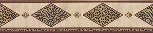6 1/4 in x 15 ft Prepasted Wallpaper Borders - Animal Print Wall Paper Border B22029