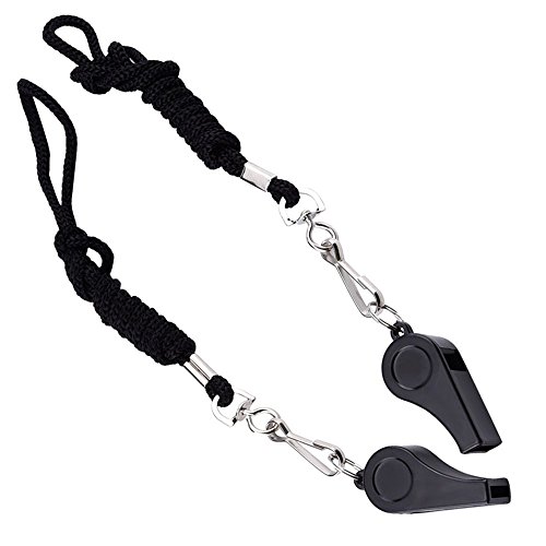 image for Mudder 2 Pack Plastic Sports Coach Whistles with Lanyard (2 Pack)