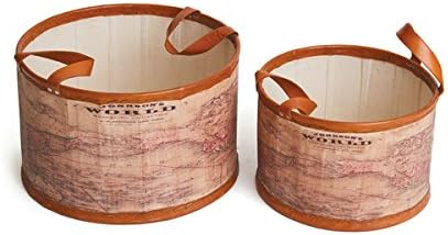 Hip Vintage Leather/Canvas Set of 2 Mondo Tubs