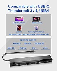 USB C Docking Station Dual Monitor with 96W Power