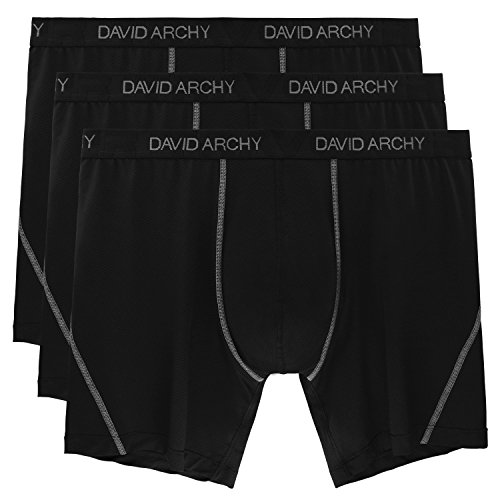 David Archy 3 Pack Men's Ultra Fast Dry Performance Boxer Briefs (XL, 3pcs-Mesh Black)
