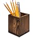 MyGift Natural Grain Wood Desktop Pen Holder Pencil Holder Cup, Office Dorm Home Desk Supplies Organizer