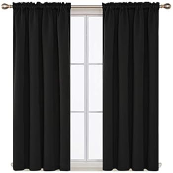 Deconovo Light Beige Blackout Curtains Rod Pocket Curtain Panels