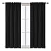 Deconovo Black Blackout Curtains Thermal Insulated Rod Pocket Room Darkening Curtain Panels for Bedroom 42W x 63L Inch Black 2 Panels