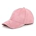 JOOWEN 6 Panel Faux Suede Leather Classic Adjustable Baseball Cap (Dark Pink)