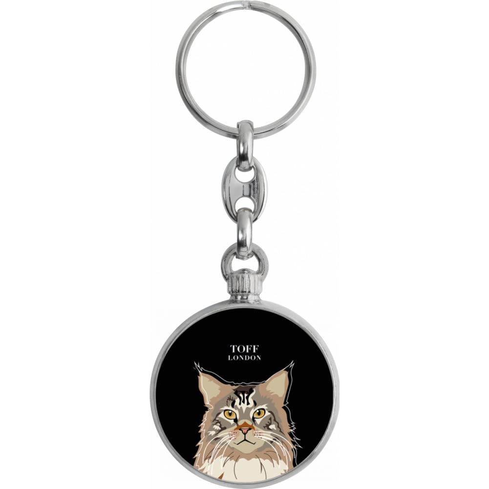 Toff London Maine Coon Cat Head Keyring