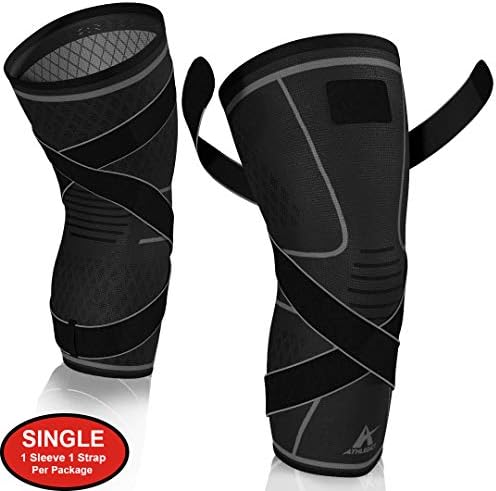 Knee Brace Compression Sleeve with Strap for Best Support & Pain Relief for Meniscus Tear, Arthritis, Running, Basketball, MCL, Crossfit, Jogging and Post Surgery Recovery for Men & Women