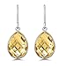 Gem Stone King 14.00 Cttw Citrine Quartz Teardrop Dangle Earrings For Women | 925 Sterling Silver | Gemstone Birthstone | Pear Shape 16X12MM