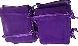 KingWinX 3"x4" Organza Wedding Jewelry Favor Gift Bags,100pcs Dark Purple