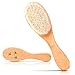 Wooden Baby Hair Brush with Natural Goat Hair Bristles - 5 Years Warranty | High Density Soft Bristles Perfect to Dentangle Infant Hair | Helps Prevent Cradle Cap