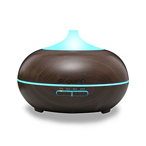 UPC 713458192455, 300ml Aroma Essential Oil Diffuser Showpin® Ultrasonic Cool Mist Whisper-Quite Humidifier with 4 Timer sets Color Changing Lights Waterless Auto Shut-off