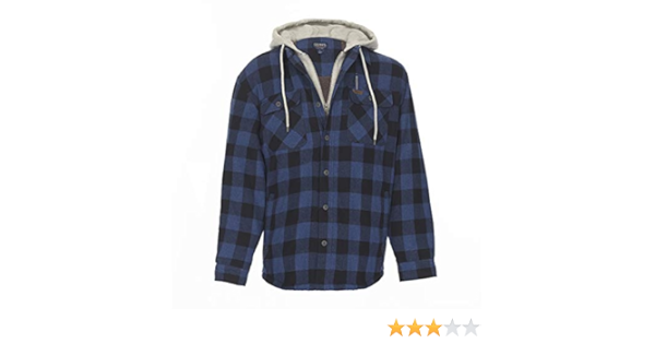 Mens smith's sherpa lined checkered hooded shirt jacket Clearance