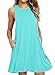 NELIUYA Women's Long Sleeve Pocket Casual Loose T-Shirt Dress