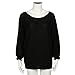 Women Oversized Batwing Knitted Pullover ❤Luca ❤ Loose Sweater (XL, Black)