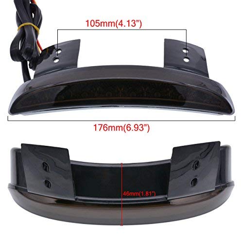 TUINCYN Motorcycle Smoke Lens Chopped Rear Fender Edge Plate Tail Brake License LED light Replacement Light Stop Running Light for Harley Sportster XL883N 1200N XL1200V XL1200X