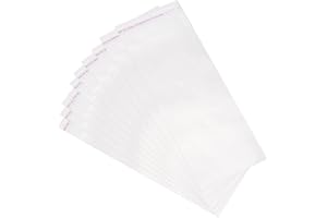 uxcell 100Pcs Clear Cello Bags, 3" x 9" Plastic Self Sealing OPP Cello Treat Bags Cello Poly Bags for Packing Cookies Candy J