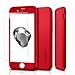 Spigen Thin Fit 360 iPhone 7/8 Case with Exact Slim Full Body Protection and 2 Packs of Tempered Glass Screen Protector for iPhone 7/8 - Red