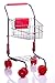 MMP Living Pretend Play Shopping Cart w/ 51 Pcs of Grocery Food, Red