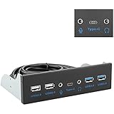 Hima USB 3.1 Front Panel hub, Optical Drive 5.25-inch Panel Computer Expansion Board with Key-A,7 Ports Support Type-C, USB 3.0, USB 2.0, Microphone Input and Audio Output Port for Computer case