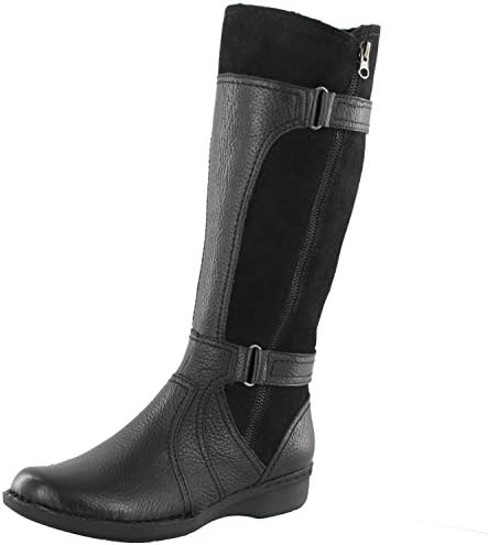 Clarks Boots Women's Whistle Whey Black Wide Boots (8.0)