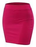 Doublju Stretch Knit Bodycon Mini Skirt for Women with Plus Size