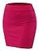 Doublju Stretch Knit Bodycon Mini Skirt for Women with Plus Size
