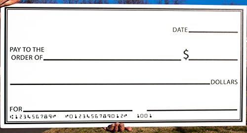 Giant Fake Check 16 x 32 Made of Durable Corrugated Plastic. Big Oversized Cheque is Perfect for Awards, Gifts, Endowments Donations, Celebrations & Raffle Winners. Checks Are Smudge-Free Once Dry