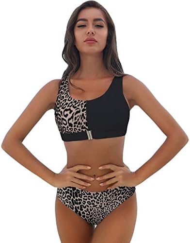 two piece leopard bathing suit