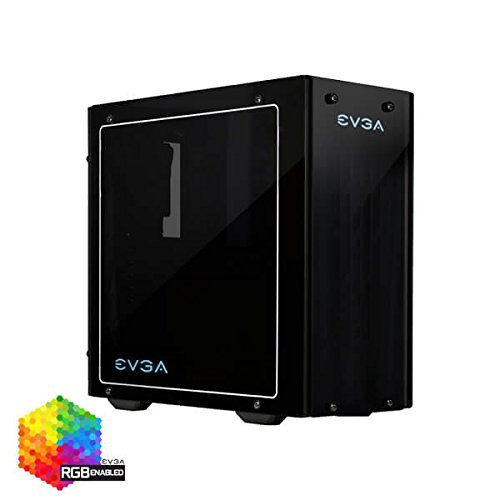 EVGA DG-76 Matte Black Mid-Tower, 2 Sides of Tempered Glass, RGB LED and Control Board,  Gaming Case 160-B0-2230-KR