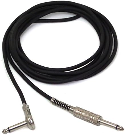 Cable Corp SC20M 20' Metal End Straight to Right Angle Instrument Cable, Black