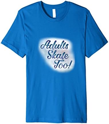 Men's Adults Skate Too! Adult Figure Skating T Shirt Amer Apparel Large Royal Blue